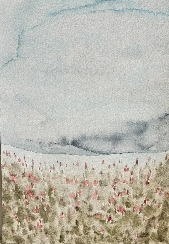 Akvarell Sommarkust I av Eva Sofia Liljestrand