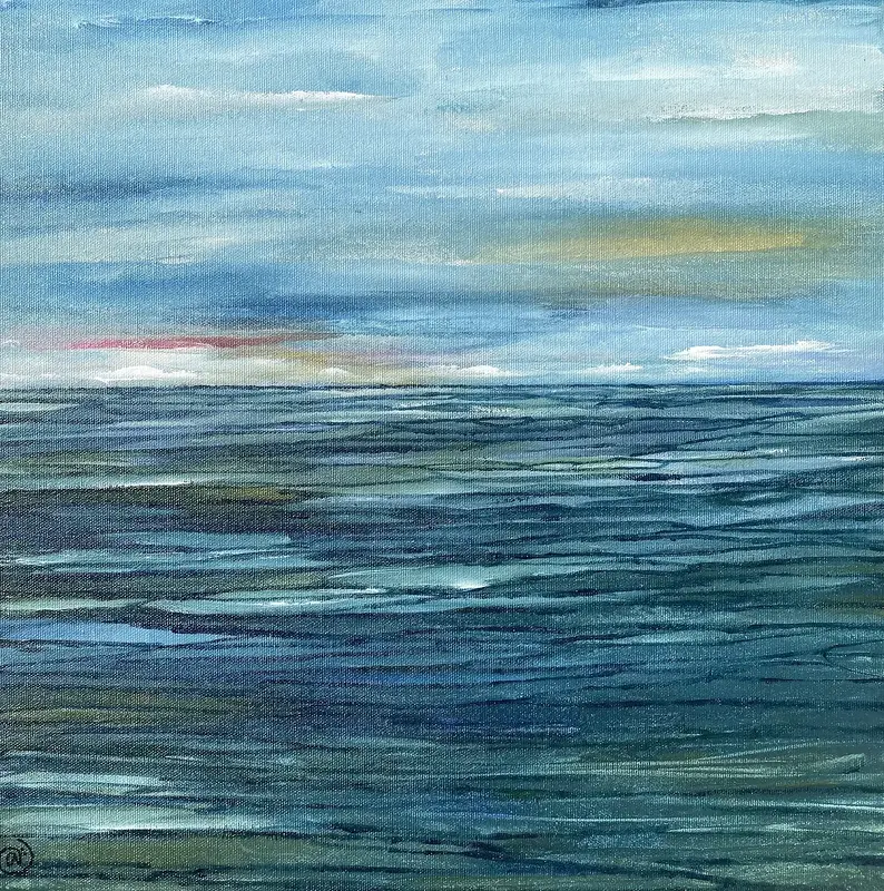 Akrylmålning Vättern X av Annette Landin