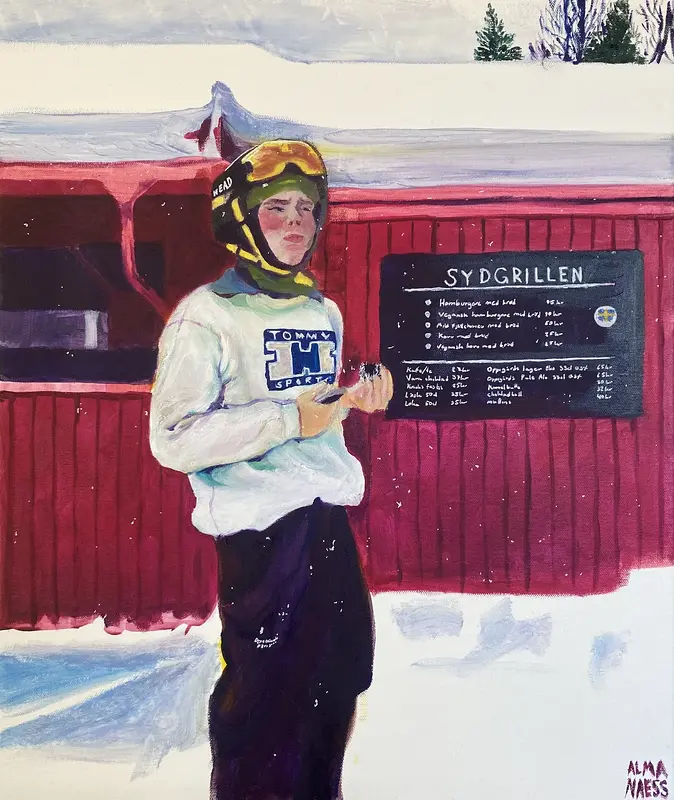 Oljemålning Alexander av Alma Naess