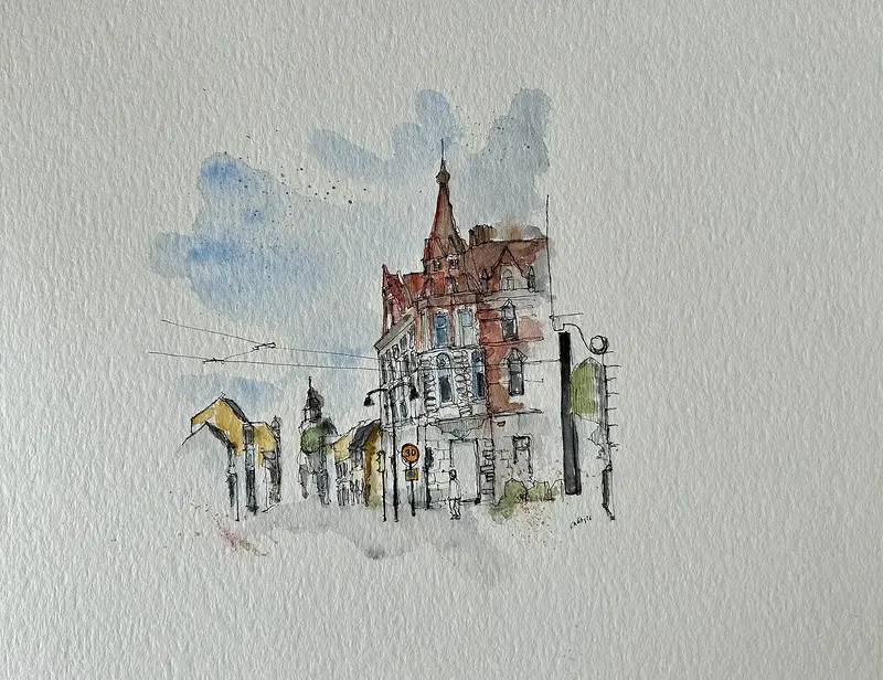 Akvarell av Santhosh Nadig