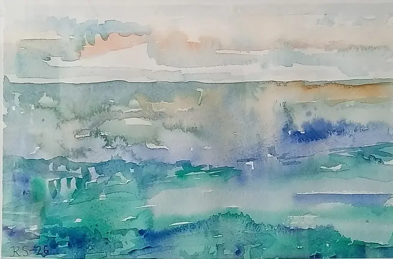 Akvarell Grönt ljus av Karin Söderblom