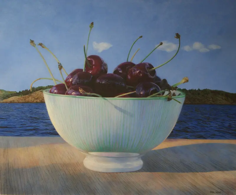 Oljemålning More cherries av Målaren Karlsson