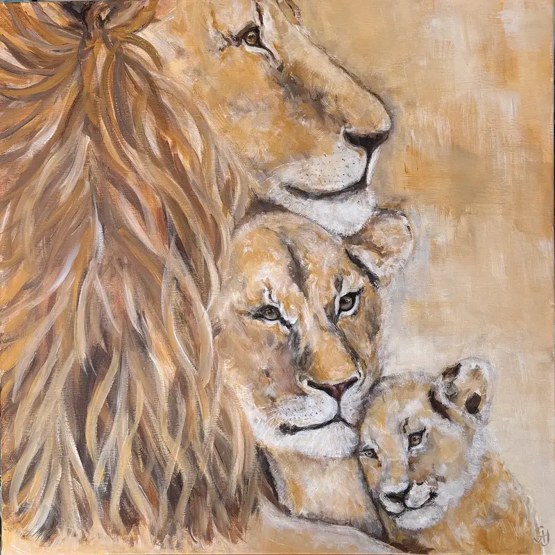 Akrylmålning Family pride IV Family first av Åsa Jäderlund