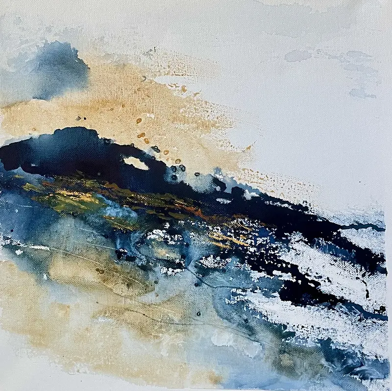 Akvarell Skiftningar i flöde av Gunilla Tuvin