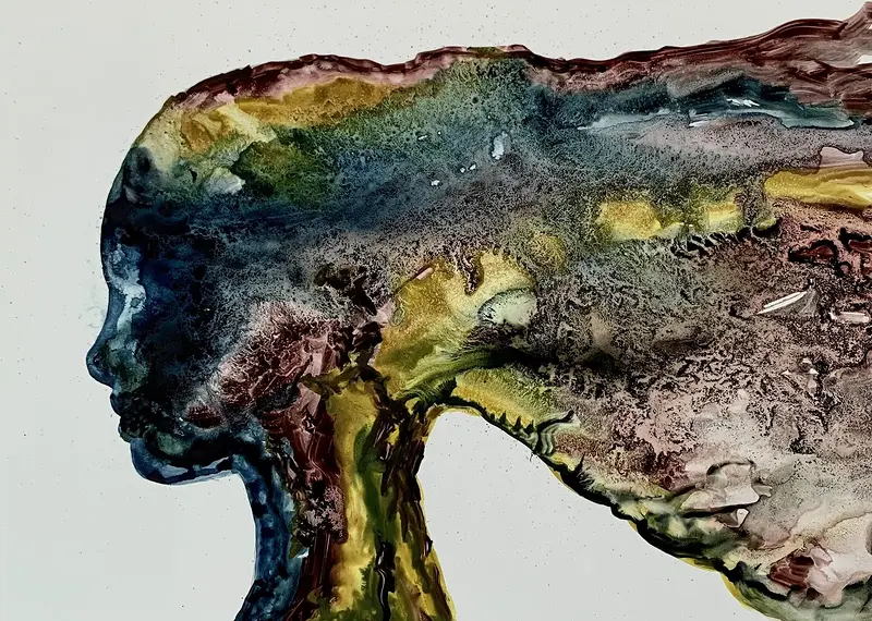 Akvarell Alla får finnas. av Annelie Wadin