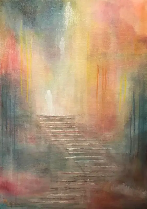 Akrylmålning Soul journey       Själa vandring av Marilyn Miller