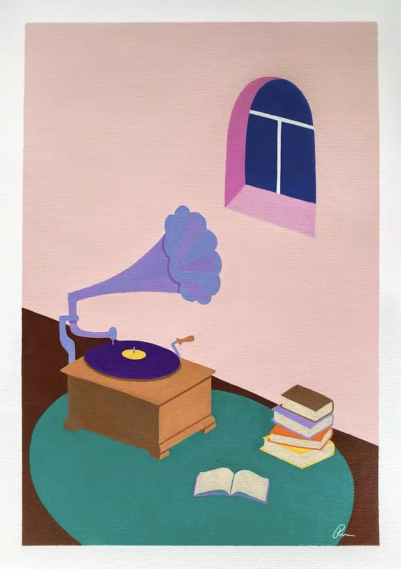 Akrylmålning Offline av Rebecca Zhu Hansson