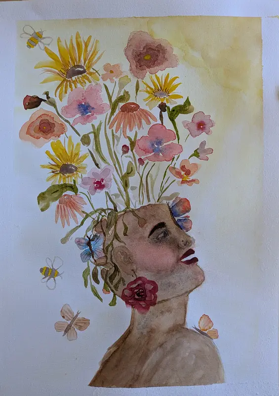 Akvarell The magic of Kemigisha av M. Ottosson