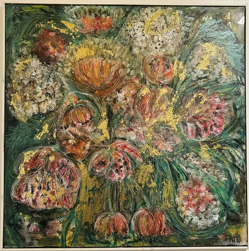 Akrylmålning En utblommad bukett av Charlotte Andersson