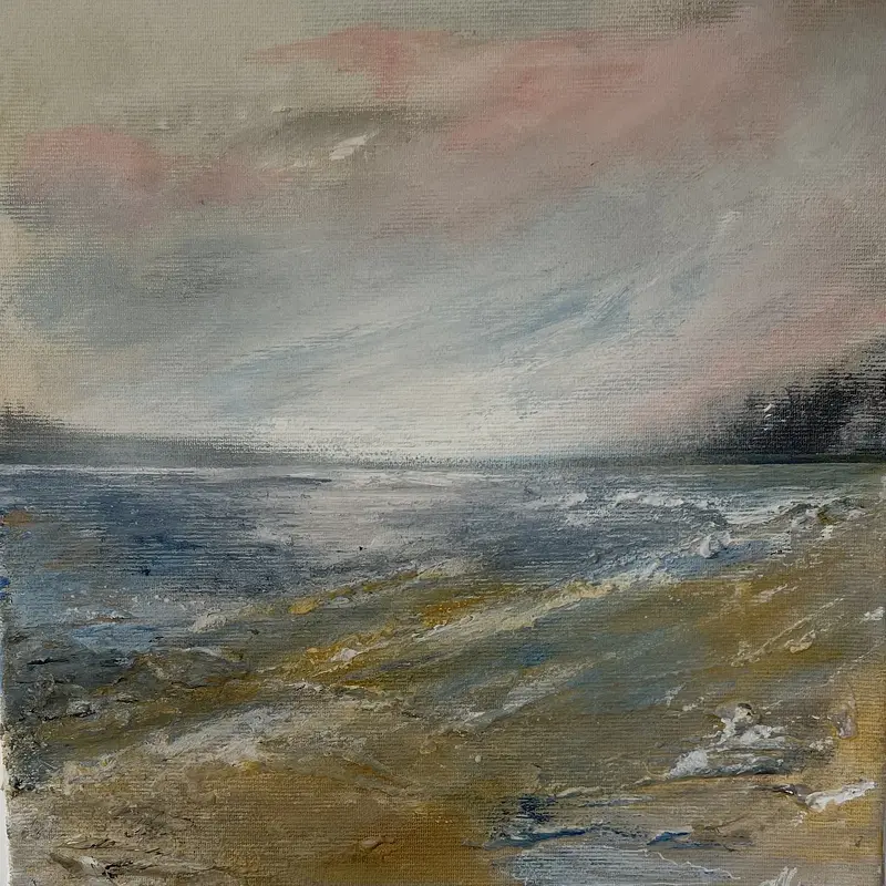 Akrylmålning Blush horizon av Donna Lee Johansson