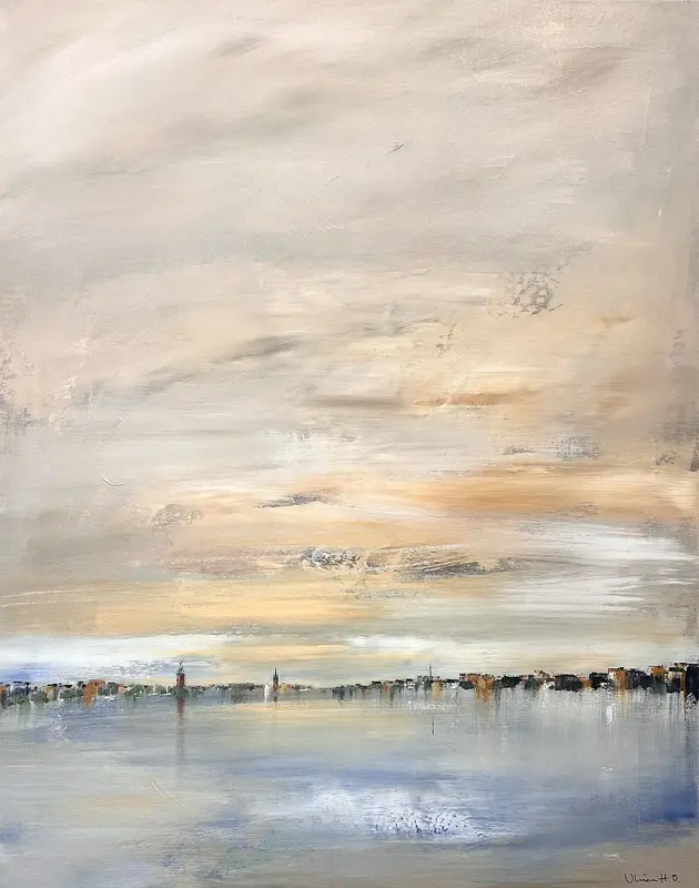 Akrylmålning Ljusa siluetter av Ulrica Halling Olsson_art Stockholm