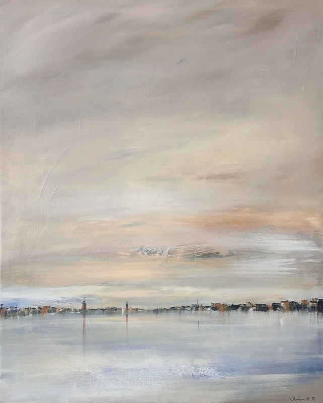 Akrylmålning Ljusa siluetter (reserverad) av Ulrica Halling Olsson_art Stockholm