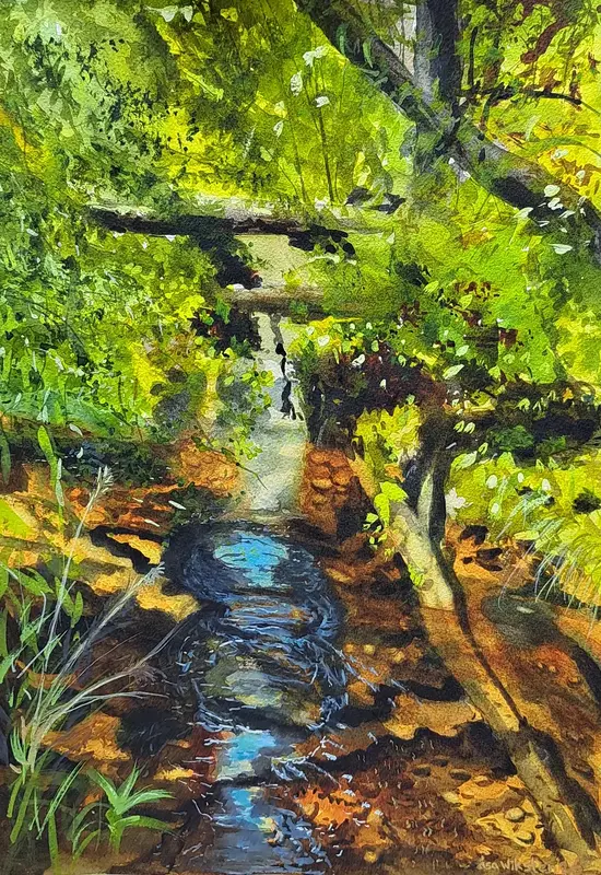 Akvarell Babbling brook av Åsa Wiksten