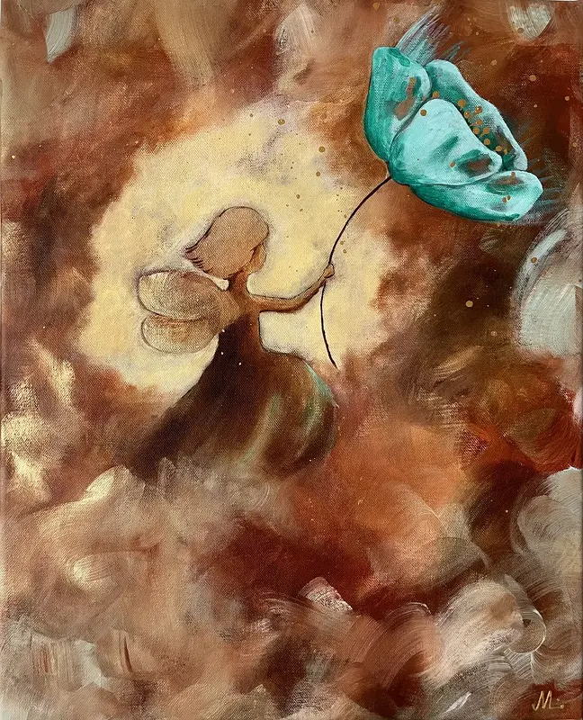 Akrylmålning Fen Lycke av Mia Loreby