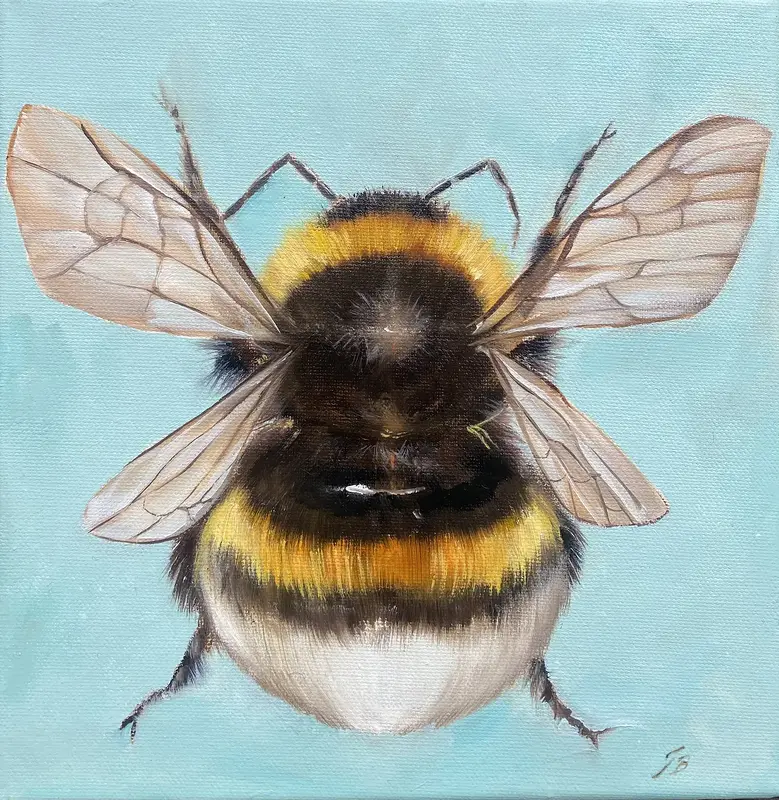 Oljemålning Humla av Ida Bentinger