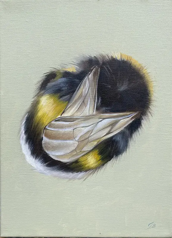 Oljemålning Humla av Ida Bentinger