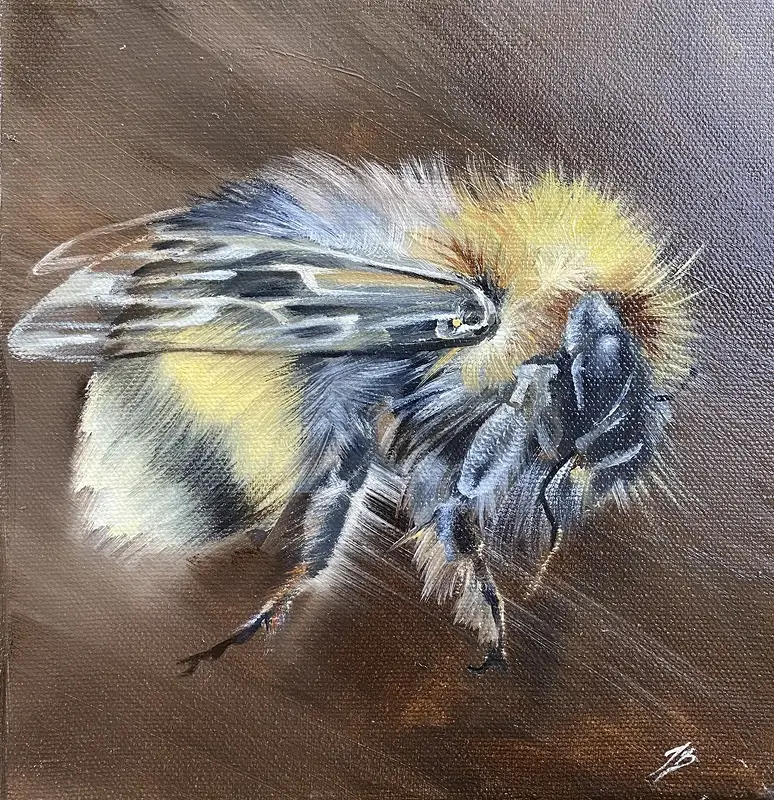 Oljemålning Humla av Ida Bentinger