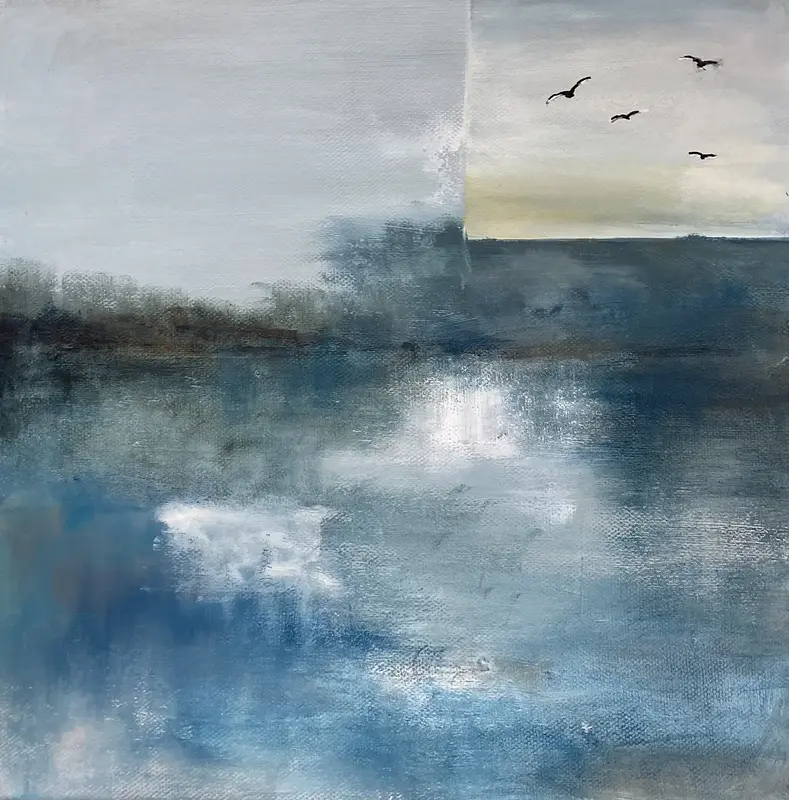 Akrylmålning VÄNNER av Rose-Marie Lyckebrant-Lindqvist