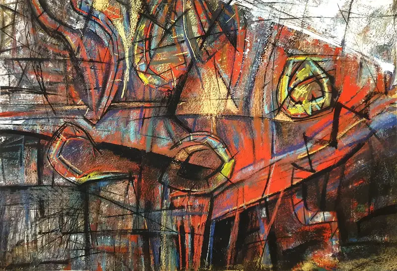 Fish (inramad) av Olga Brink Art