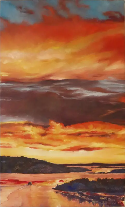 Oljemålning Mot Koster av Albin Dristig