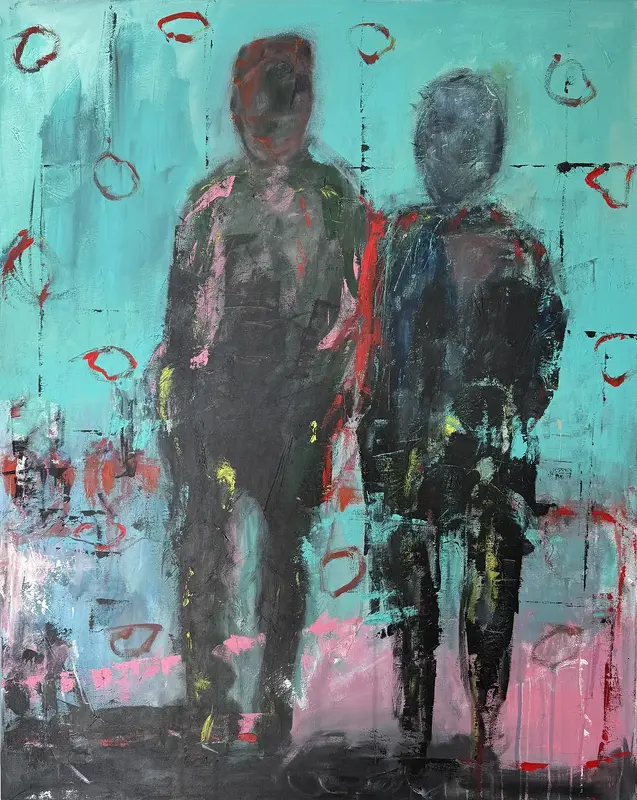 Akrylmålning Soulmates av Peter Frejeberg