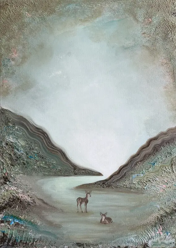 Akrylmålning ”Safe with You” av Daria Caisin