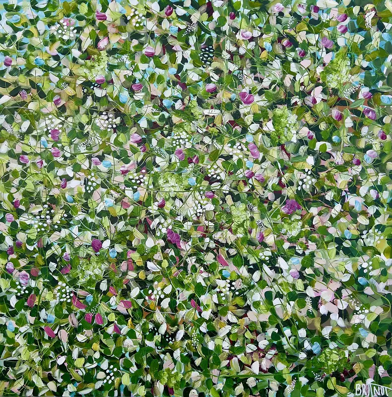 Akrylmålning Verdant Drift av Anna Artistockholm Brandt