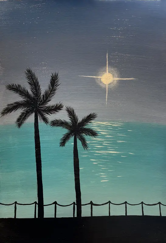 Akrylmålning Kustscen av Dusica Janicijevic