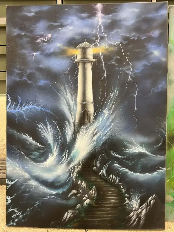 Akrylmålning Wavebreaker av Tomas Andersson