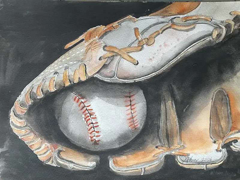 Akvarell Basebollen av Göran von Ahn