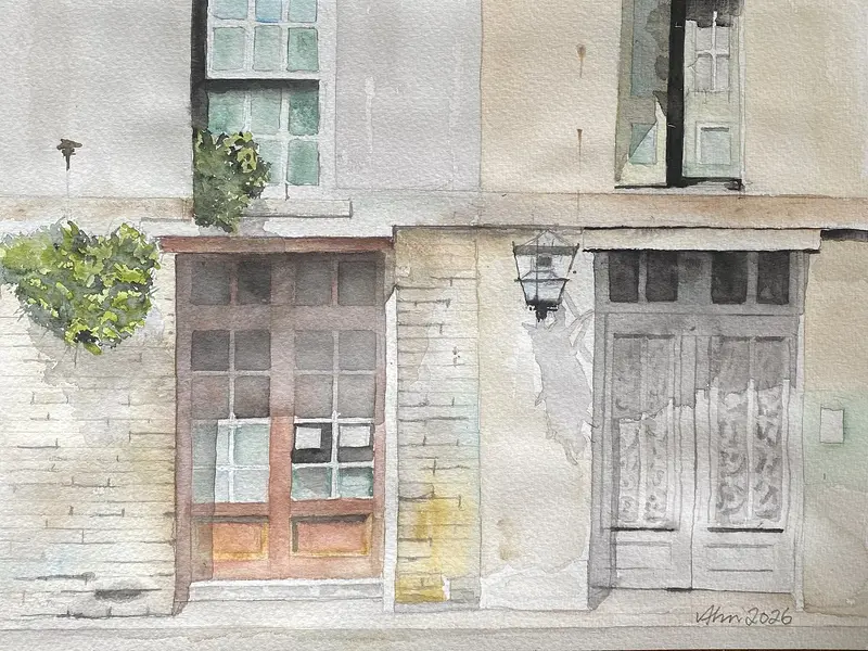 Akvarell Fasader i Paris av Göran von Ahn