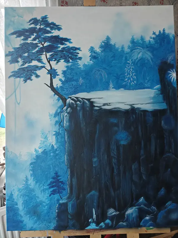 Akrylmålning Blue mist av Tomas Andersson