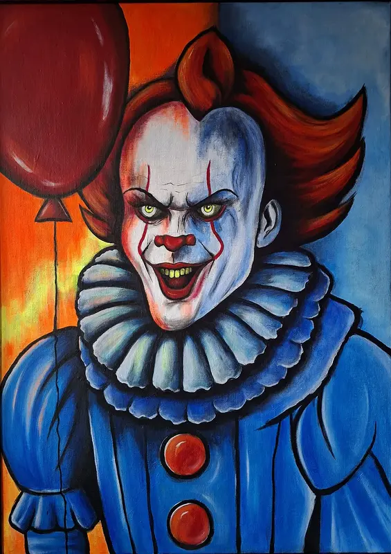 Akrylmålning The Red Balloon av Cia Lindén