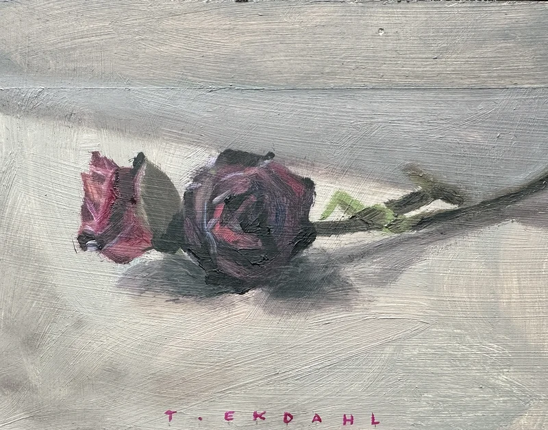 Oljemålning Torkade rosor av Thomas Ekdahl