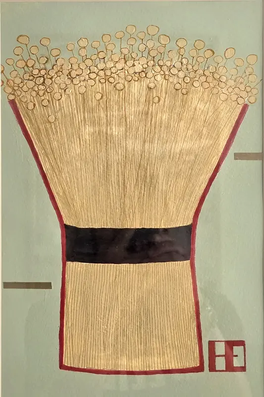 Akrylmålning En kärve av lin av Hélène Elert