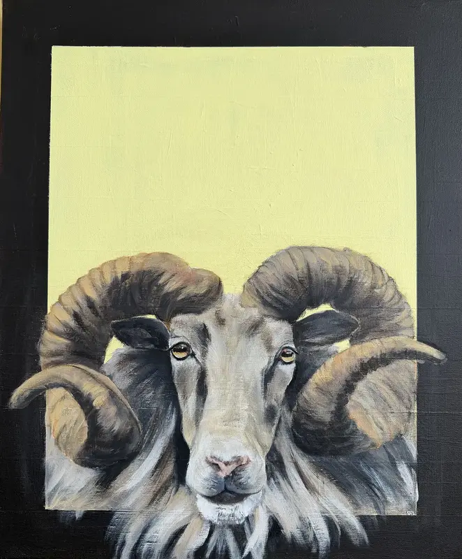 Akrylmålning Gutebagge av Helena Berggren