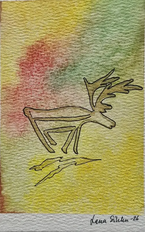 Akvarell Boazu av Lena Sikku