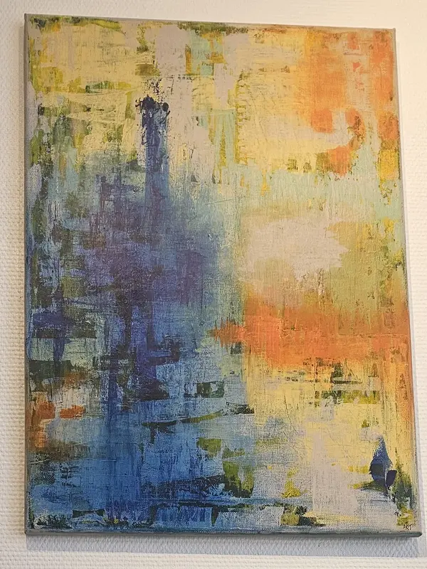 Akrylmålning Fågel blå av Anna-Karin Tano