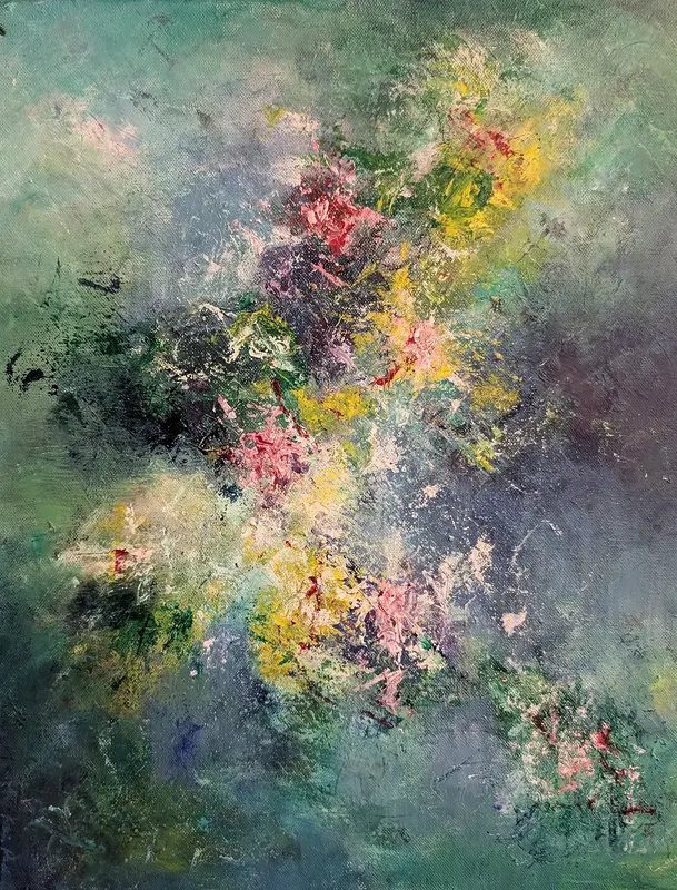 Akrylmålning Dagen var söndagsblå av Kristina Paidar