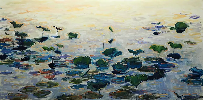 Oljemålning Lotus blad av Yuanyuan Liu