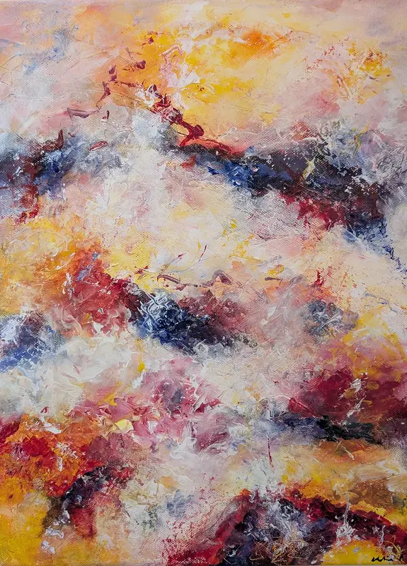 Akrylmålning Himmelen var vår av Kristina Paidar