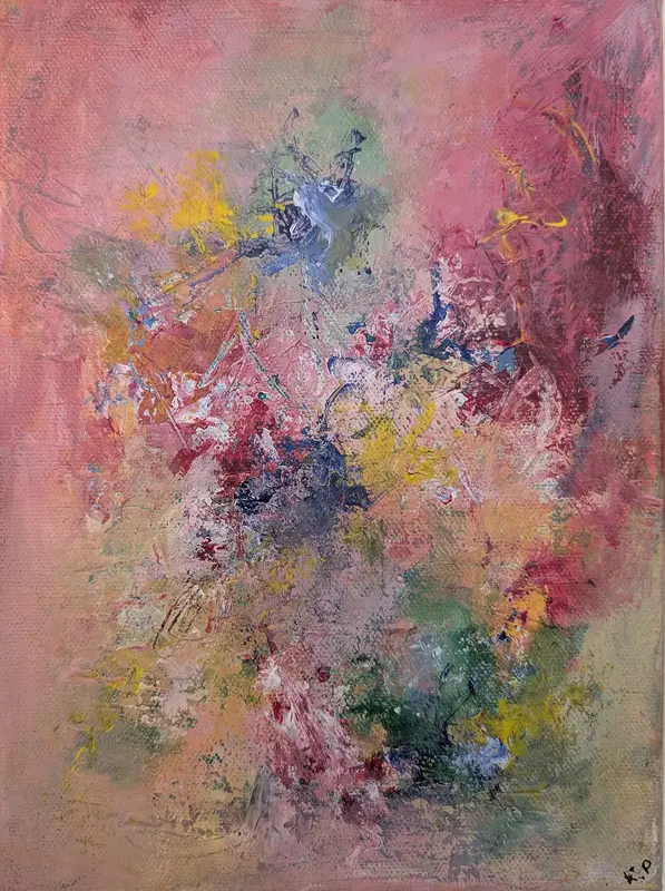 Akrylmålning Ögonblicken som smyga av Kristina Paidar