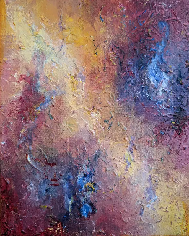 Akrylmålning Solens fallande strimma av Kristina Paidar