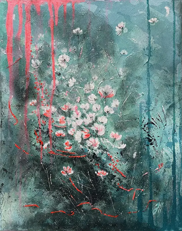 Akrylmålning Dreamscape av Judit Hedelius