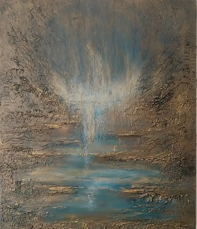 Akrylmålning Golden av Åsa Forslund