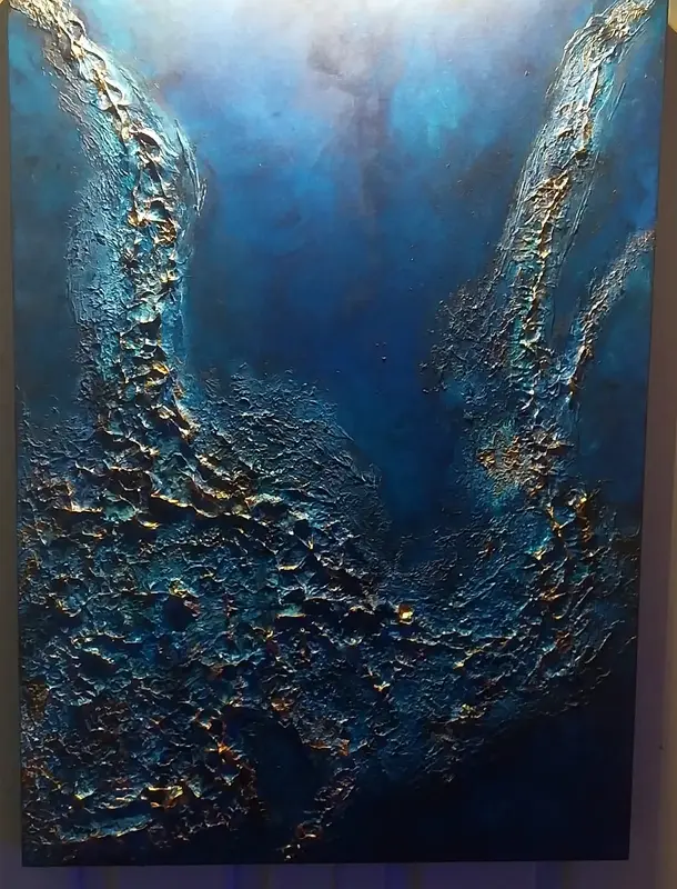 Akrylmålning Morning Blue av Åsa Forslund