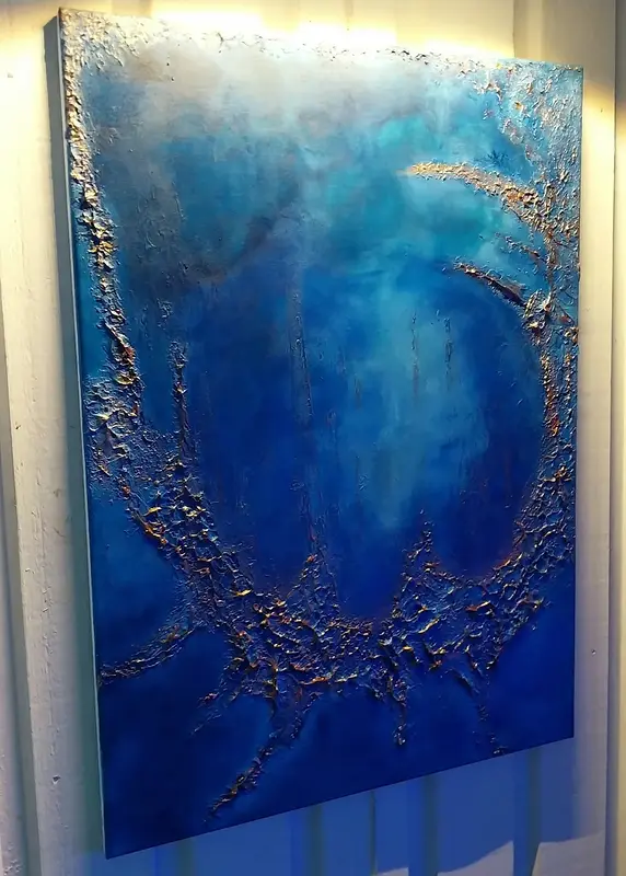 Akrylmålning Early Blue av Åsa Forslund