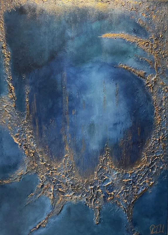 Akrylmålning Early Blue av Åsa Forslund