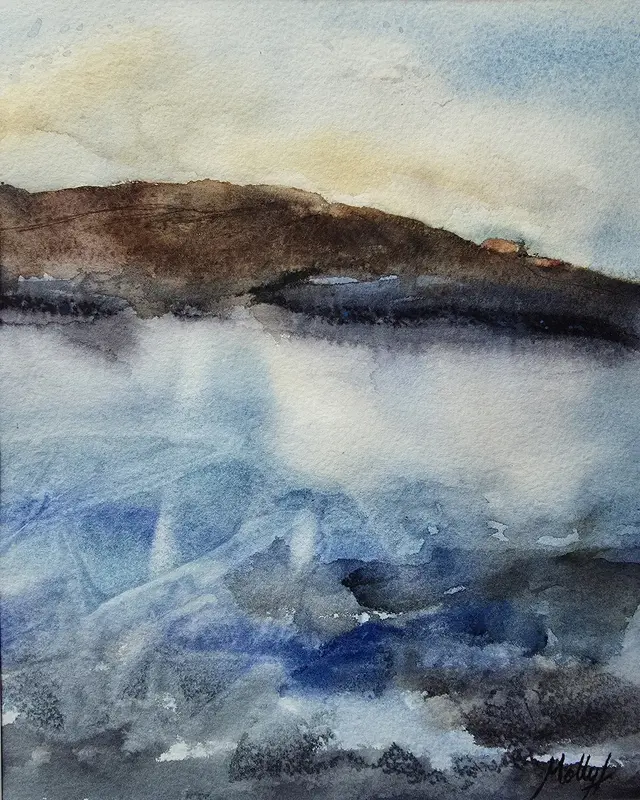 Akvarell Blåmusslornas rike av Molly, Monika Hellgren