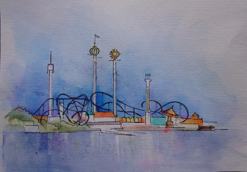 Akvarell Grönan av Eva Högberg